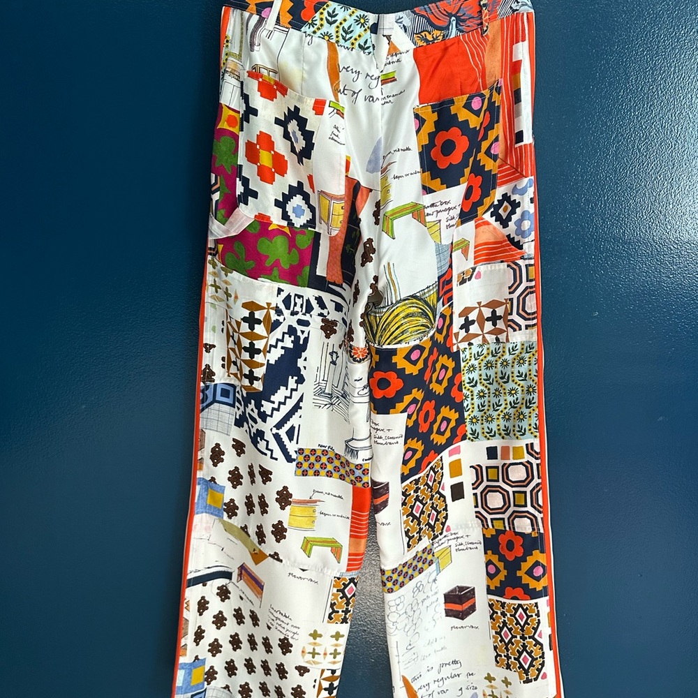 Tory Burch Multicolor Patchwork Silk Pants - image 1